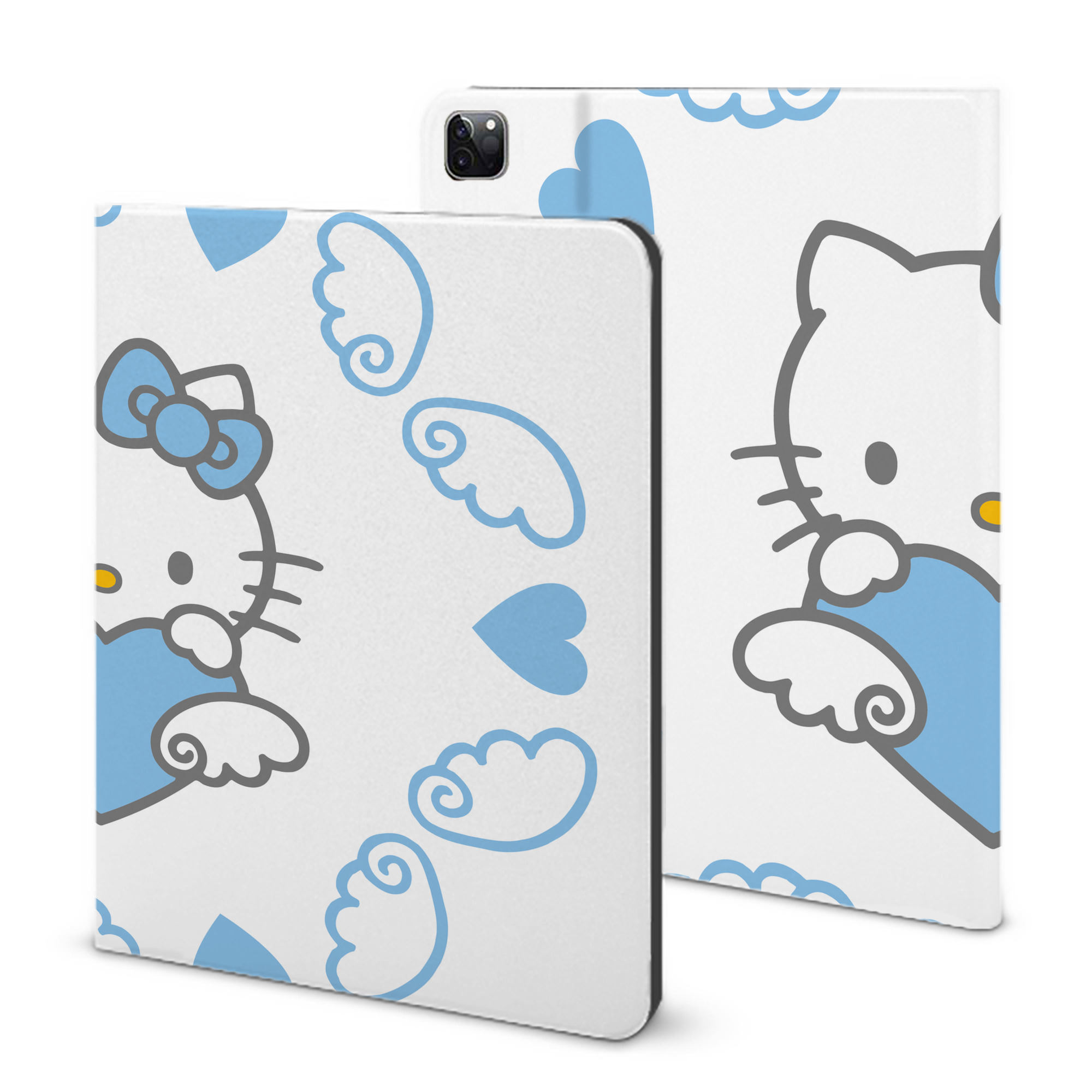 （画像用） Hello Kitty ハローキティ IPad ケース ブック型 PUレザー TPU 耐衝撃 軽量 薄型 ペン収納なし 全面保護 IPad 各モデル対応